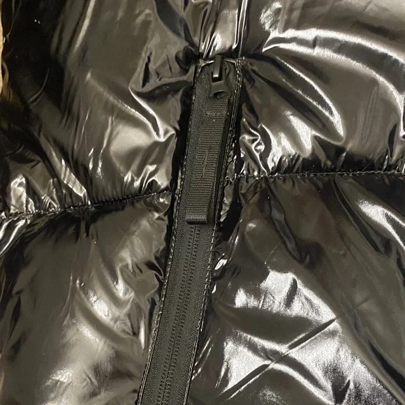 WESC Shiny Men’s Black Puffer Jacket with Hood